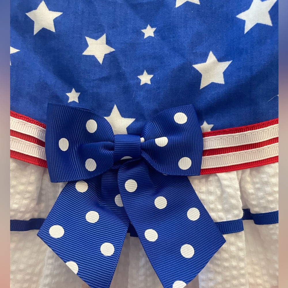 🇱🇷Bonnie Baby Red, White & Blue Tiered Ruffled Sundress 24 months - Picture 4 of 6